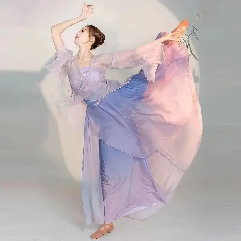 Classical Dance Costume Gradual Suit Fairy Daily Practice Dress Loose Flowing Gauze Chinese Dance Performance Stag Dancewear