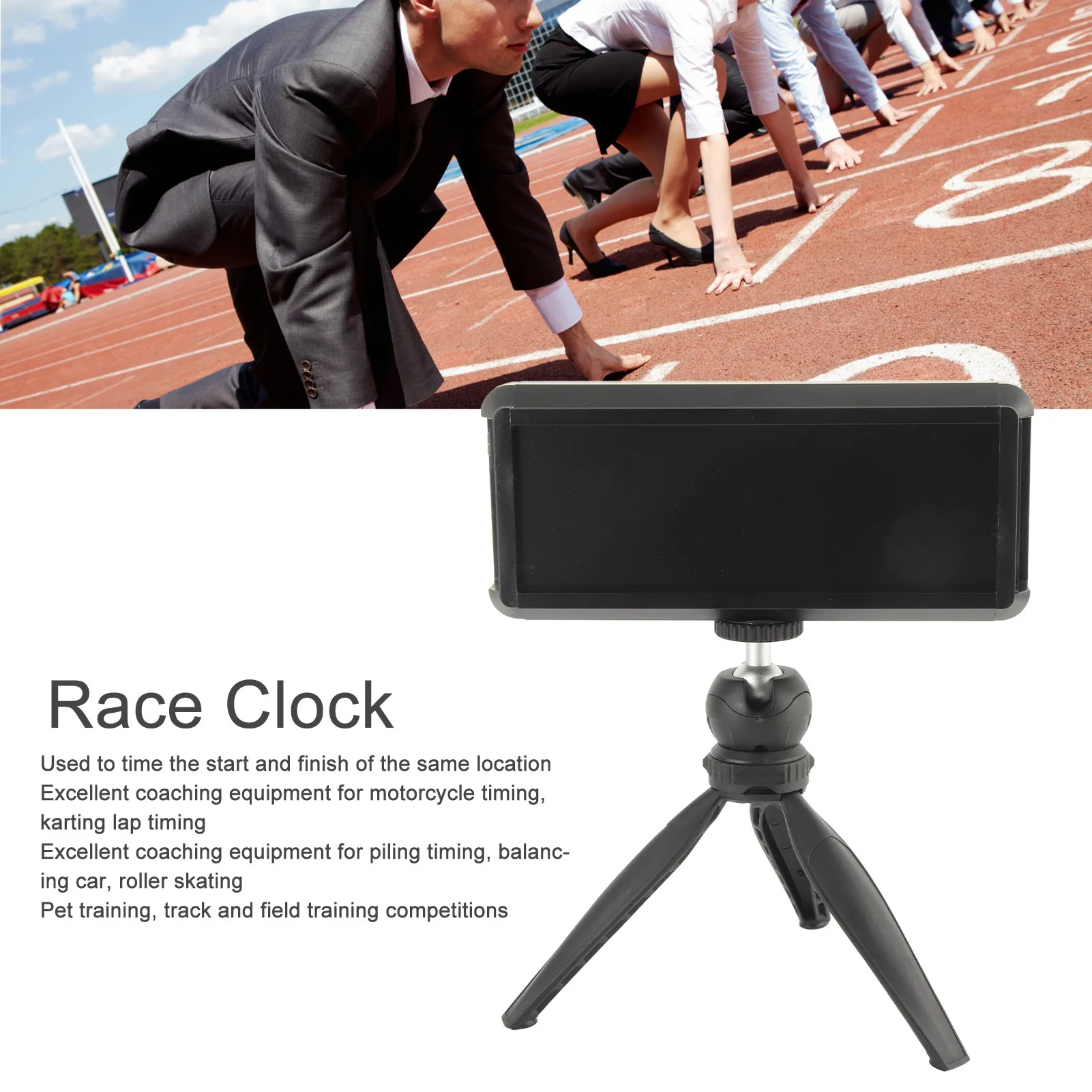 Track Field Timer Wireless Laser Timer Battery Powered Sprints Race Clock Stopwatch for Bike Speed Training Skating Motorcycle