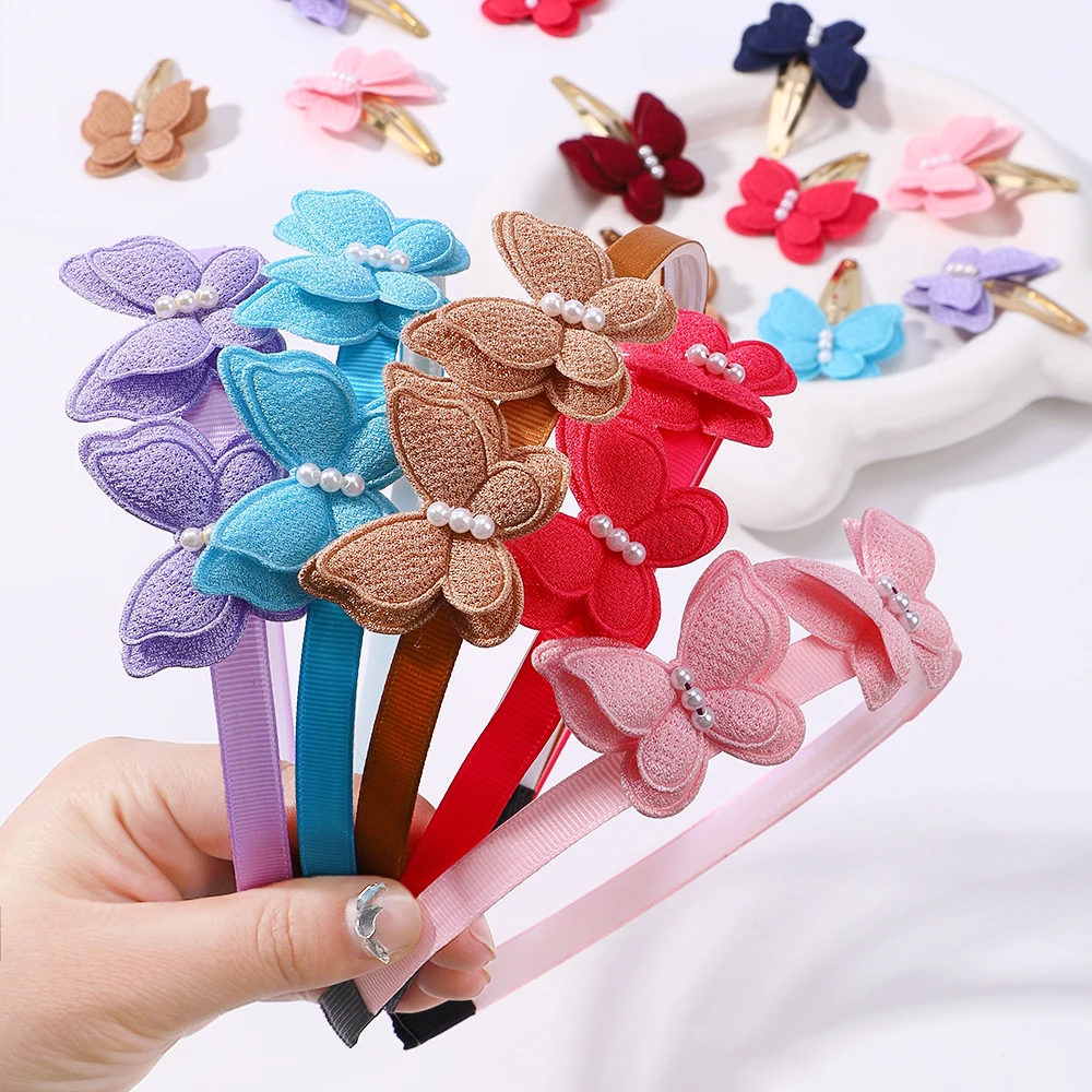 

2/3 Pcs Baby Sequins Butterfly Flower Hairbands for Girls Hair Ties Set Clips Bows Headband Kids Headwear Gifts Hair Accessories