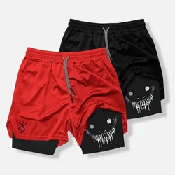 Summer New Anime Fitness Sports Sexy Shorts Comfortable Men Brand Gym Casual Shorts Summer Double Plus Size