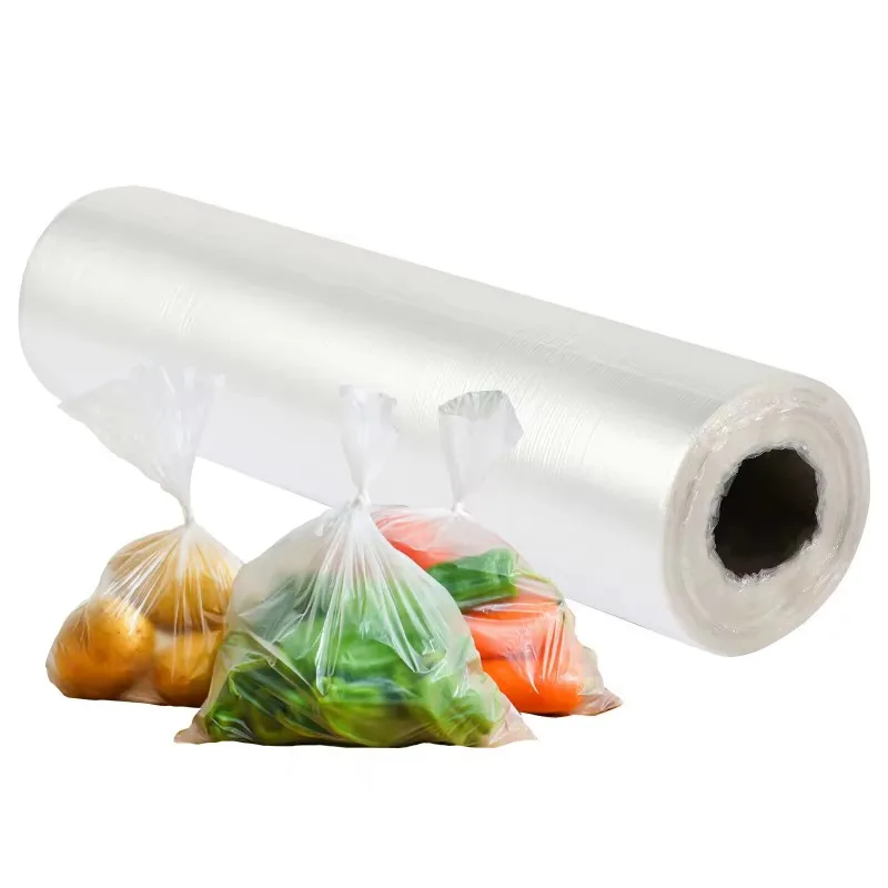 Stretch Wrap Film Transparent Plastic Bag with Handle for Kitchen Fruit Vegetables Freezer Food Packaging Disposable Wrap Film