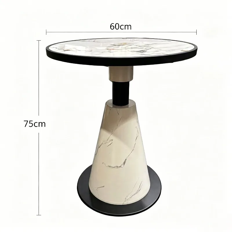 Negotiation table design Italian light luxury rock slab round edge table