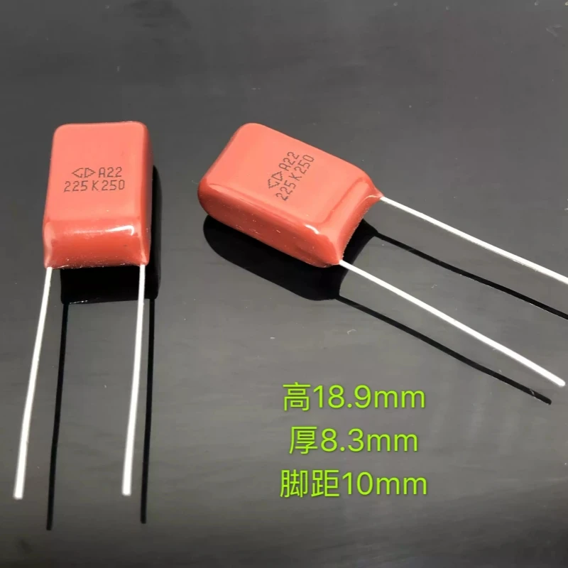 New Xiamen Farah CL21X A22 225K 250V 2.2UF P10mm metalized film capacitor