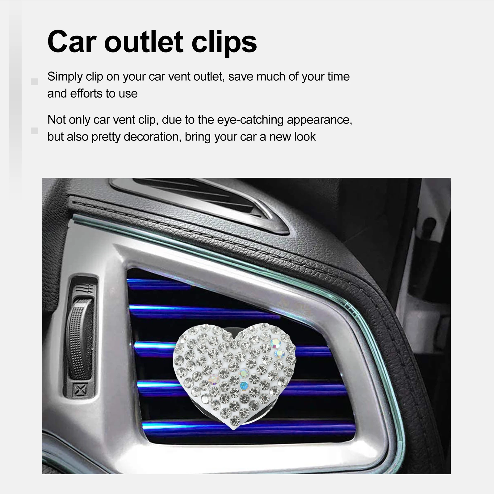

2pcs Clips Shaped Cute Air Freshener Pink Car Aroma Decoration Vent Decorations Air Fresheners Car Outlet Clips Interior