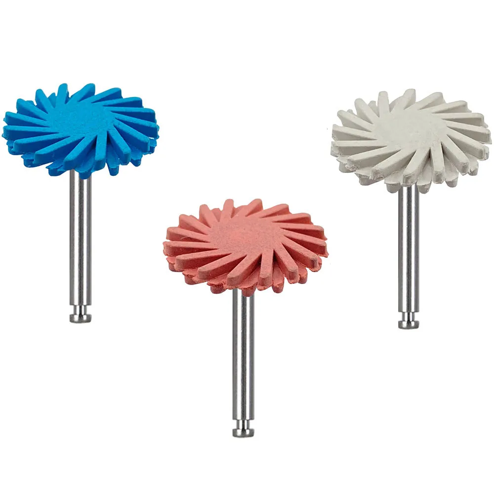 1pc Dental Rubber Polisher Composite Resin Polishing Disc Diamond System RA Disc 14mm Wheel Spiral Flex Brush Burs 3 Colors