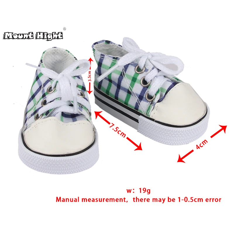 16 Stijlen 7Cm Canvas Pop Schoenen Kleding Poppenhuis Accessoires Sneakers Voor 43Cm Pop En 18Inch Amerikaanse pop Kinderen Speelgoed Gift