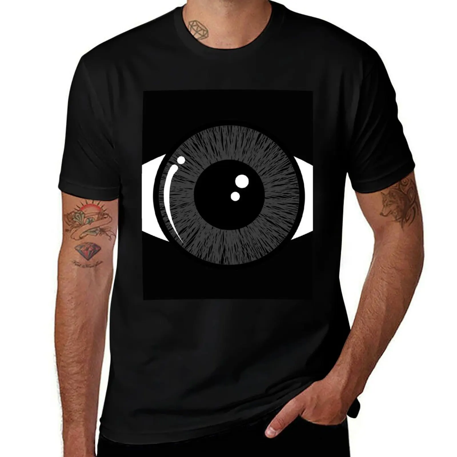 Realistic Eye Vector Illustration T-Shirt Casual Daily Wear Short Sleeve Top