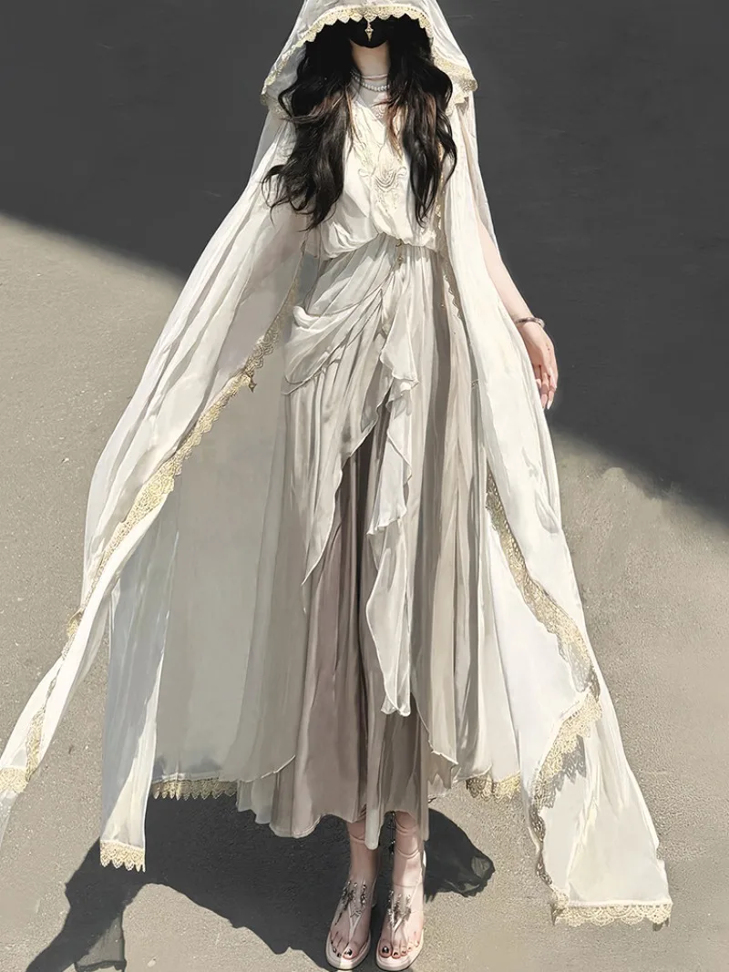 Original Lolita Western Wind Exotic Wind Greek Wind God Fairy Lolita Dress Cloak Set Summer