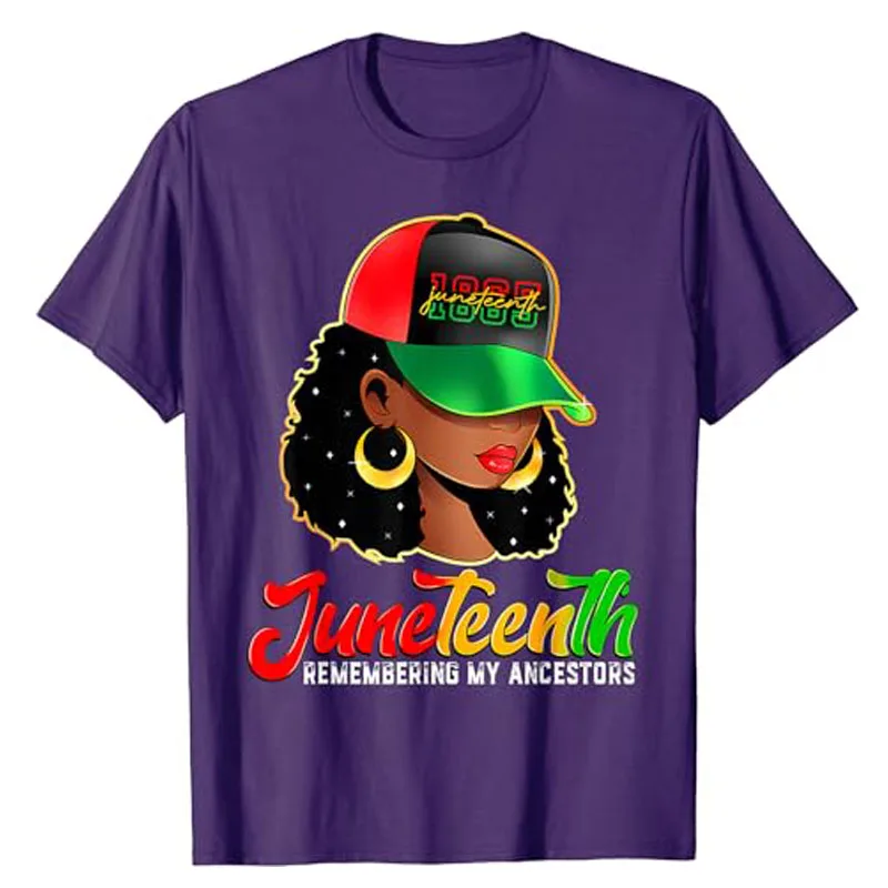 Black History Month Women Juneteenth Since 1865 Tee Remembering My Ancestors T-Shirt Top Girls Fashion Freedom Day Clothes Gifts