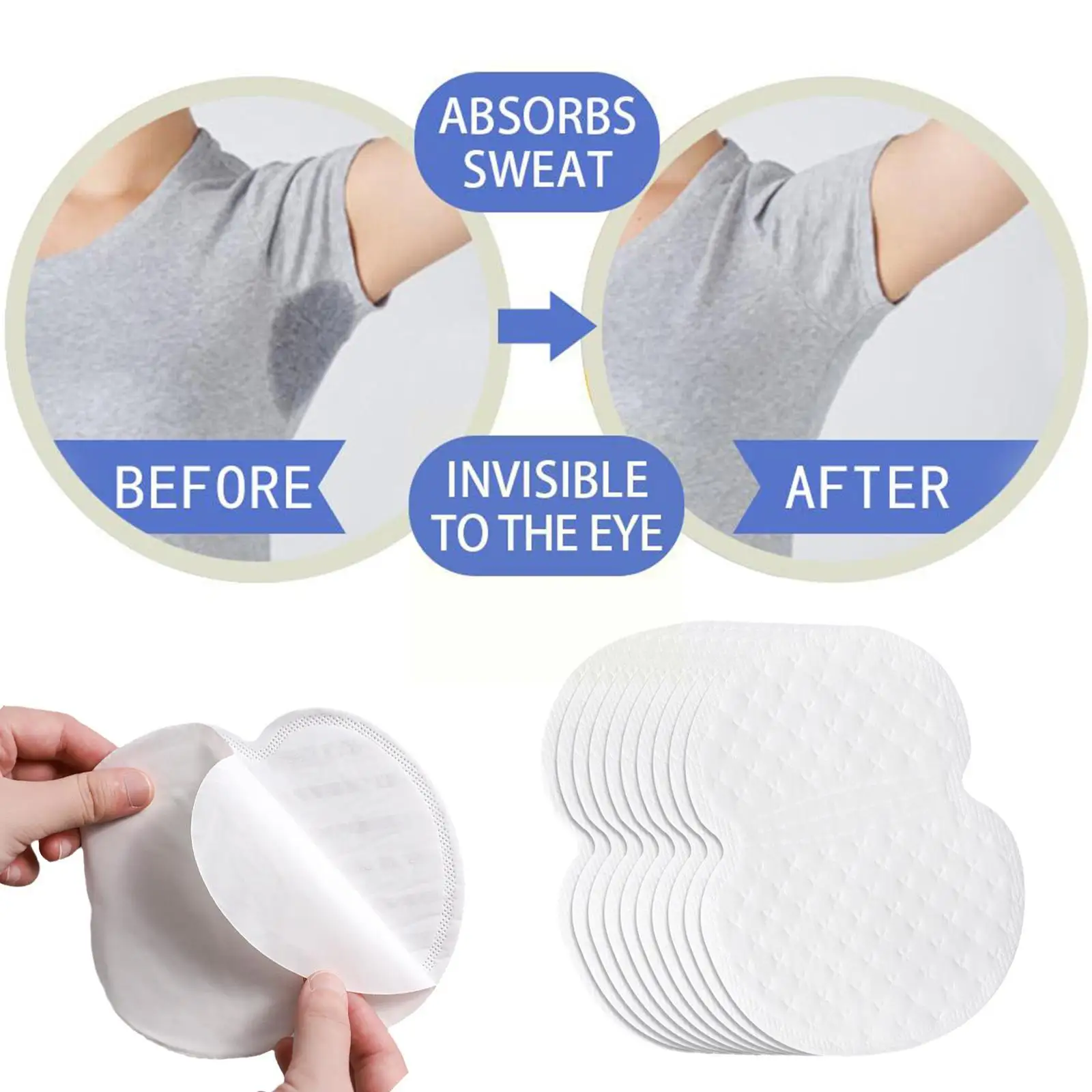 Piezas desodorante para ropa de vestir, almohadillas para axilas, absorbentes de sudor, para el cuidado de las axilas, para hombre y mujer, 100