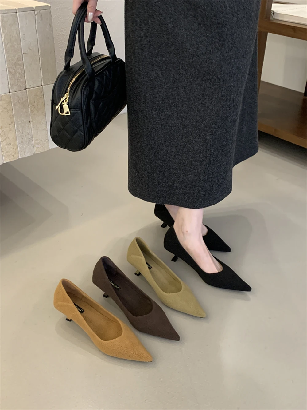 Women's Pointed Toe Kitten Hee - Mens Fashion Dress Shoes ulasan dan harga