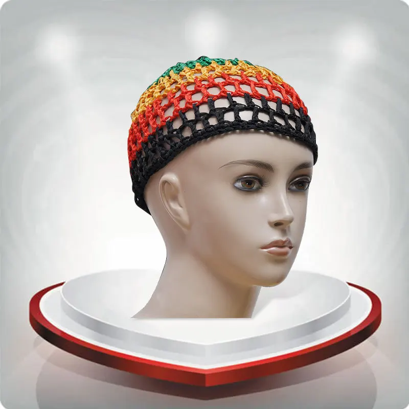 Cappello musulmano Cappelli da donna fatti a mano africani a linea cava Cappelli da preghiera colorati da donna a tesa piatta