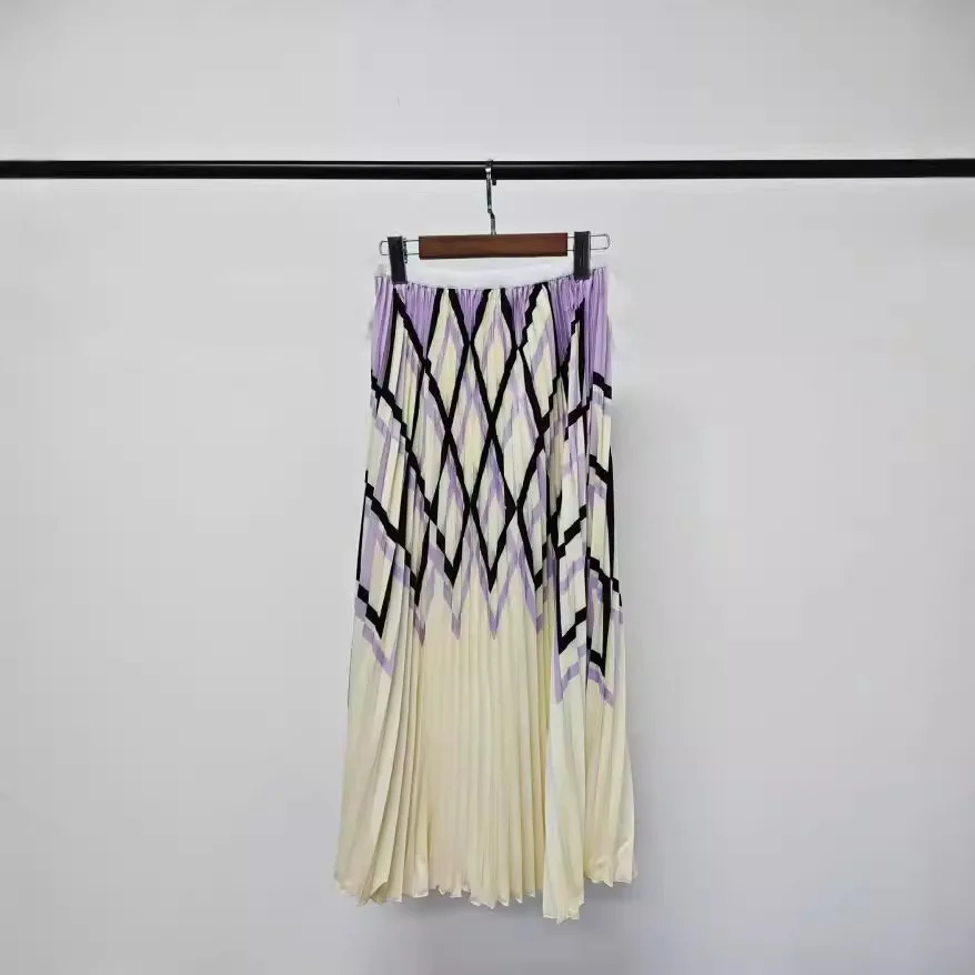 Miyake 2025 New Spring and Summer Pleated Skirt Loose Commuting Plisse Wear Fashion Pleated Slim Print Pleated Soft Fabric