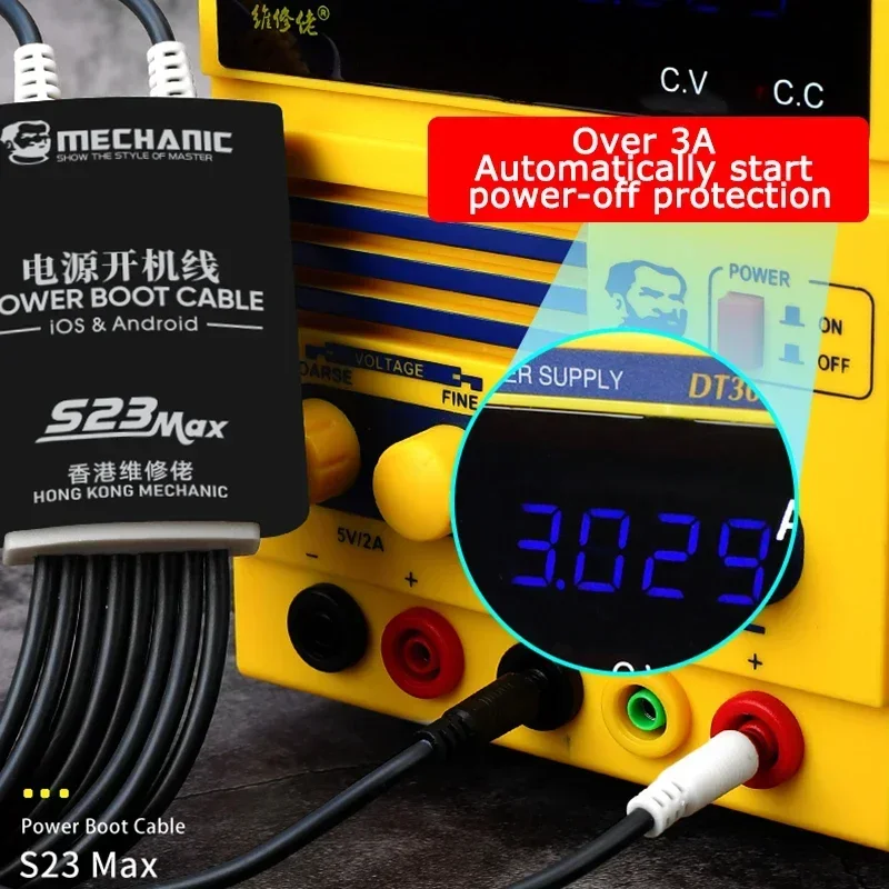 Cable de arranque eléctrico mecánico S23 Max para IP Android, línea de prueba de protección contra sobrecorriente y voltaje, herramienta de reparación de teléfonos inteligentes de fila suave FPC