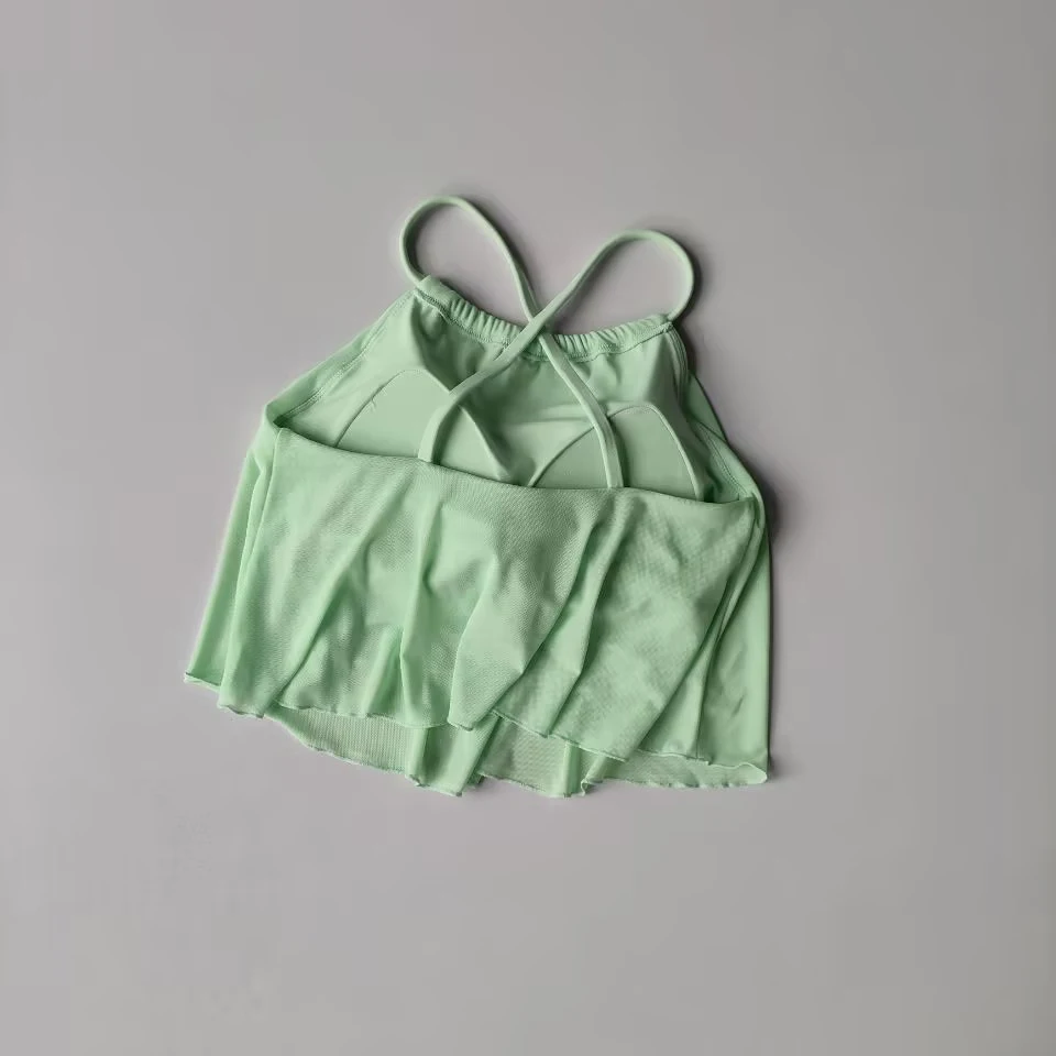 Chaleco deportivo de malla Sexy para mujer, camiseta sin mangas para Yoga, Top de Fitness para gimnasio, camisola con tirantes cruzados, sujetador para correr, ropa de Yoga para mujer