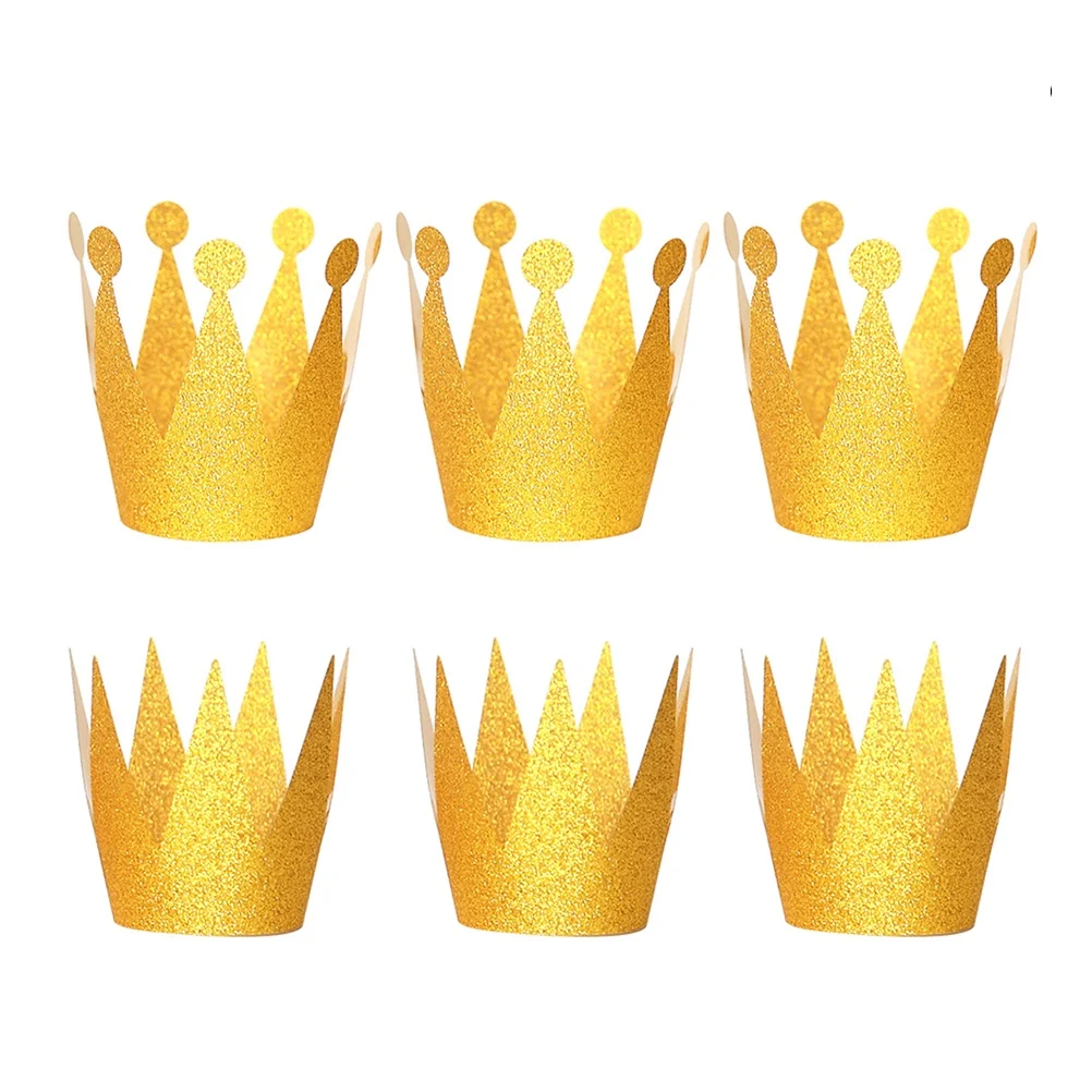 

18 Pcs Birthday Hat Glitter Crown Hats Toddler Prince Crowns Baby Crowning Party Accessories Festive Occasions