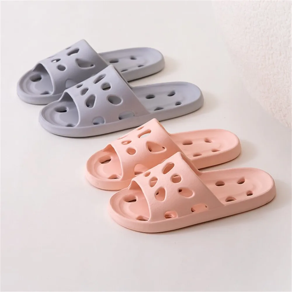 Women Men Shower Bath Slippers Non-Slip Home Bathroom Hollow Sandals Shoes Size
