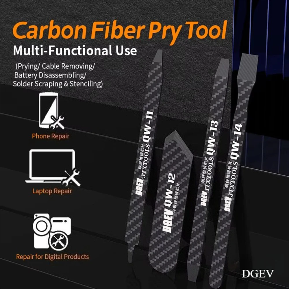 DGEV Carbon Fiber Pry Tool Solder Scrap Opening Tool High Temperature Resist LCD Screen Disassembly Card Phone Repair Too