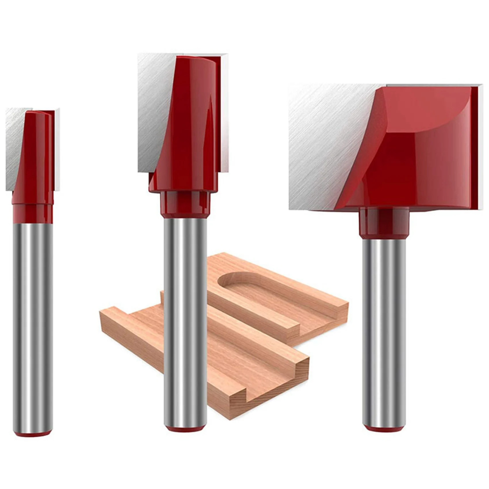 6Pcs Cleaning Bottom Router Bit Set 6Mm Shank Double Flute Carbide Cutter Flat Spoilboard Surfacing Planing Tool