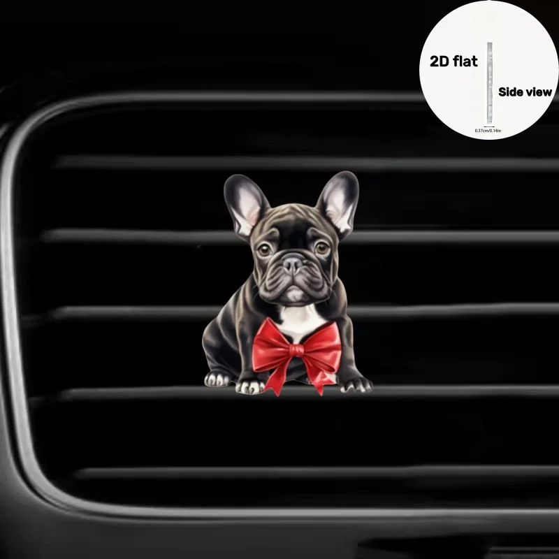 

Gentlemanly French Bulldog 2D Acrylic Car Vent Aromatherapy Diffuser Holiday Gift Air Freshener Tools Fragrance Perfumador