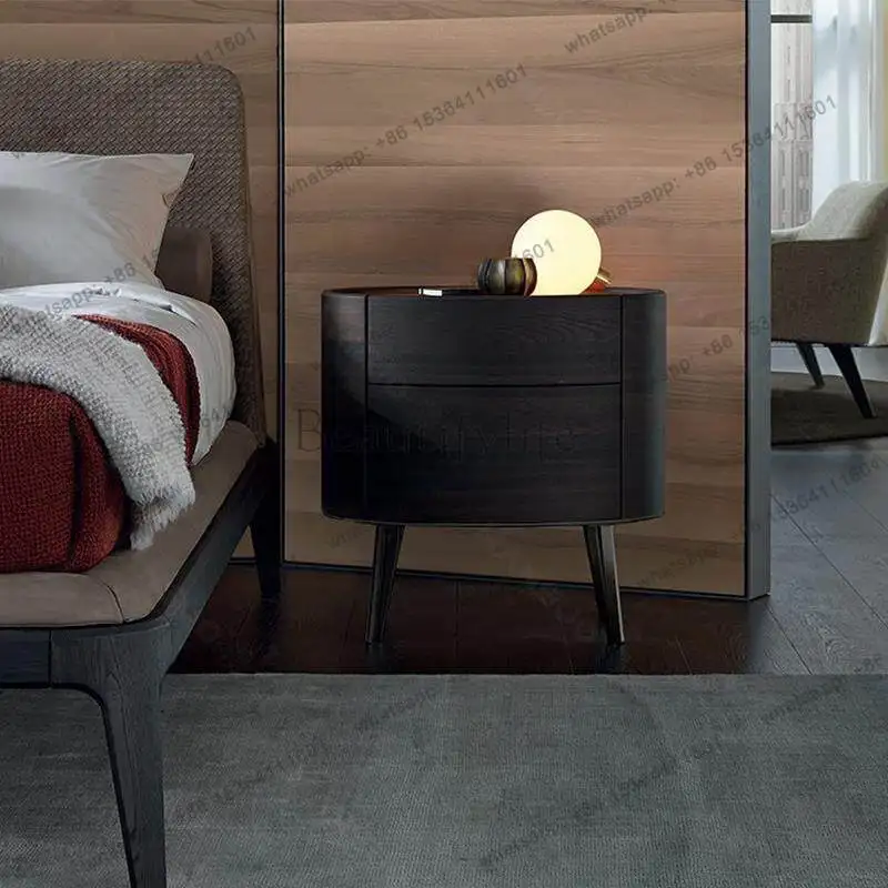 2026 Italian minimalist dining side cabinet solid wood bedroom locker