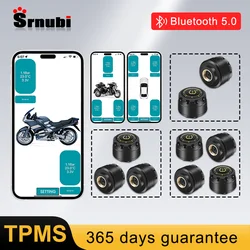 Motorcycle Car TPMS Tire Pressure Alarm Monitor Bluetooth 5.0 Apple IOS Android System Temperature Warning Sensors Tire Gauge