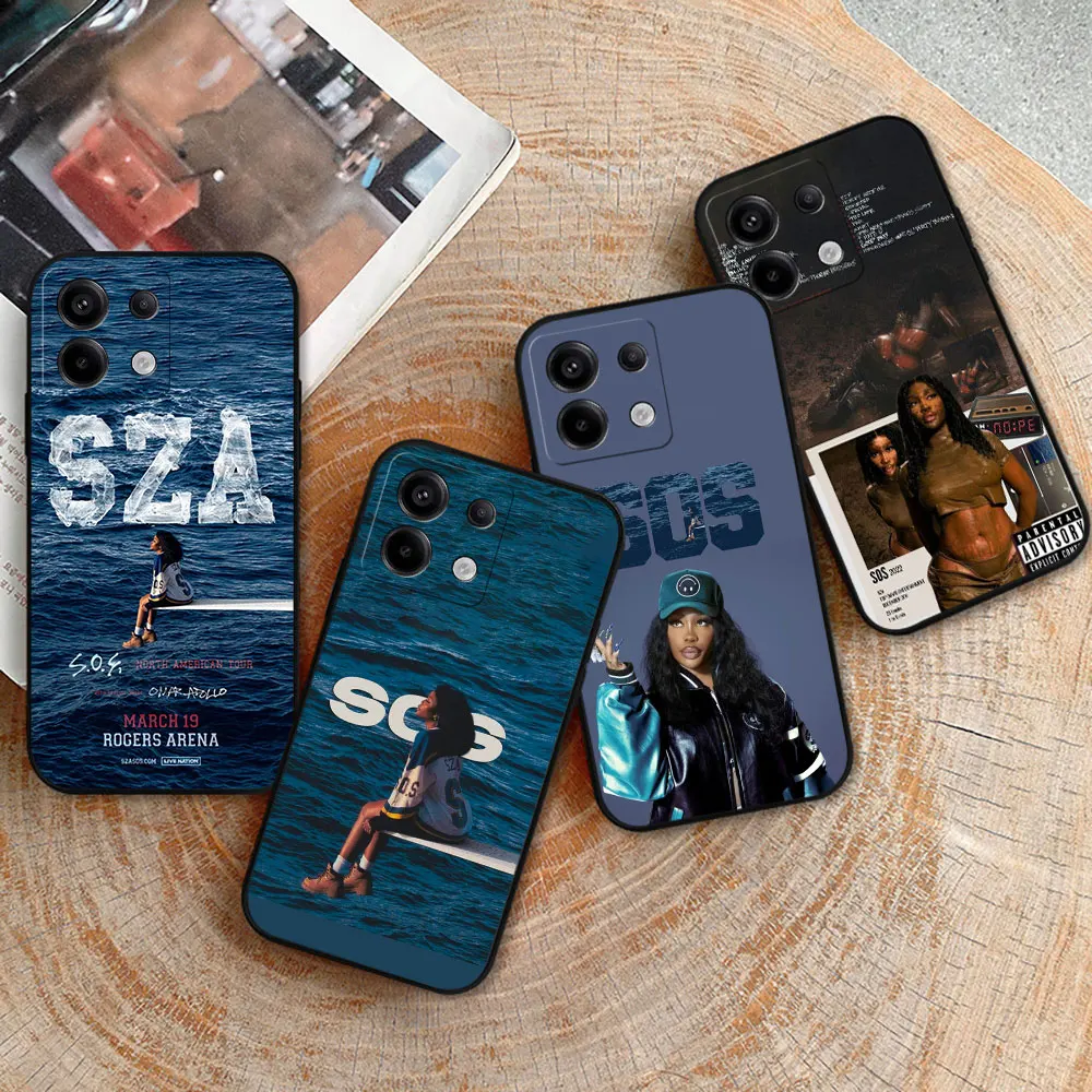 Singer SZA SOS Rapper Phone Case For Redmi Note 13 12 12S 12T 11 11S 11T 11E 10 10S 10T 9 9S 9T 8 7 7S 6 5 Pro Plus Max 5G Cover