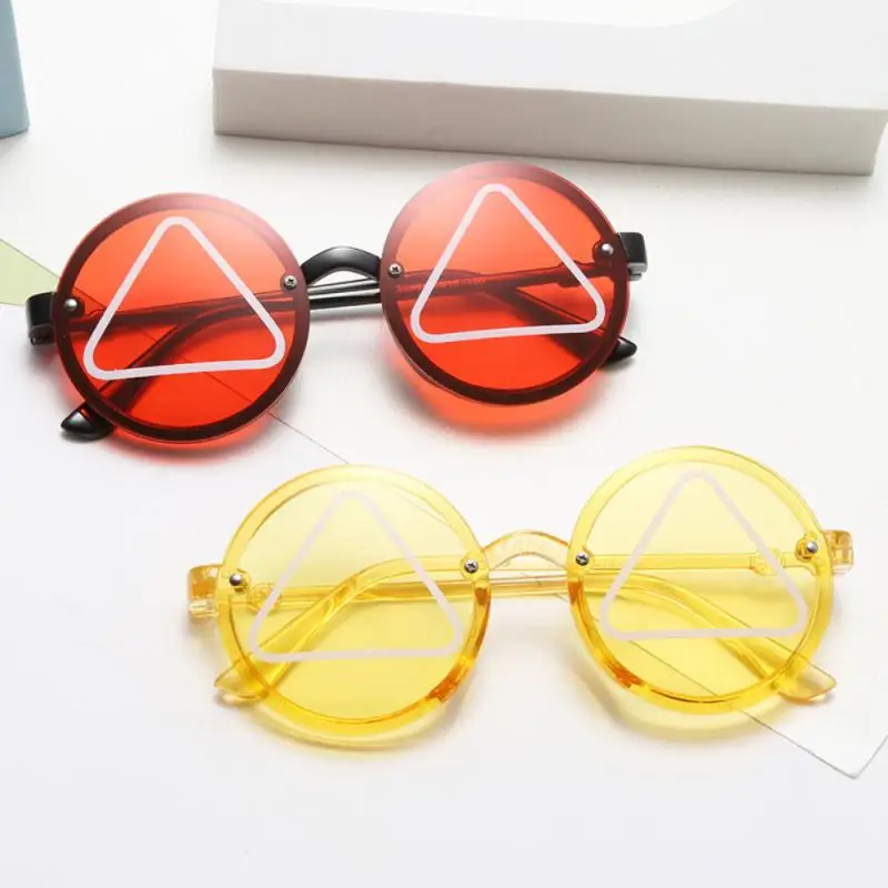 Cute Round Children Sunglasses Ultraviolet-proof Boy Girl Baby Fashion Letter Sun Glasses Beach Party Decoration Outdoor Cycling