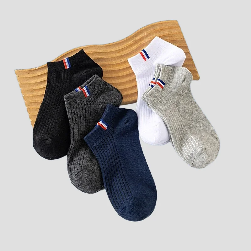 5/10 Pairs New Fashion High Quality Men\'s Boat Socks Breathable Sweat Deodorant Sports Socks Soft Cotton Male Low Cut Short Sock