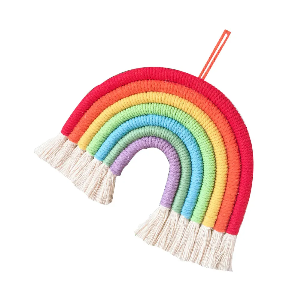 

Rainbow Hanging Decorations Wall Mounted Cotton Rope Pendants Colorful Door Window Home Art Craft Ornaments Fade Resistant