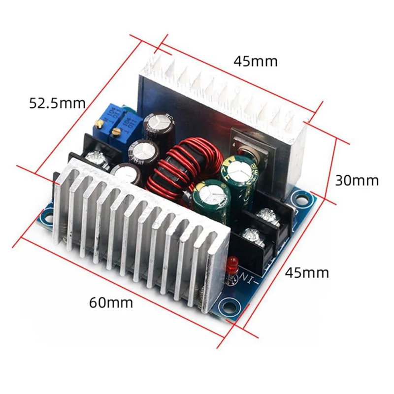 Ajustável Step Down Buck Converter Module, corrente constante, regulador de tensão, Power Supply Driver, DC-DC, 300W, 20A