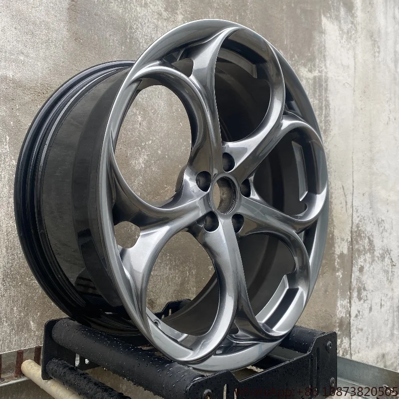 

Full Size Clover Lucky Shape Alloy Forged Wheel Rim for 4C Giulia Stelvio 5*110 5*114.3 4*100 4*108 Gray Color Wheels