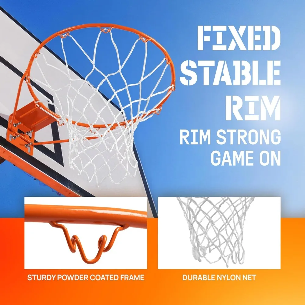 شبكة كرة سلة شديدة التحمل مقاس 18 بوصة للاستخدام الداخلي والخارجي، تناسب الأطواق للشباب والكبار مع البراغي #4