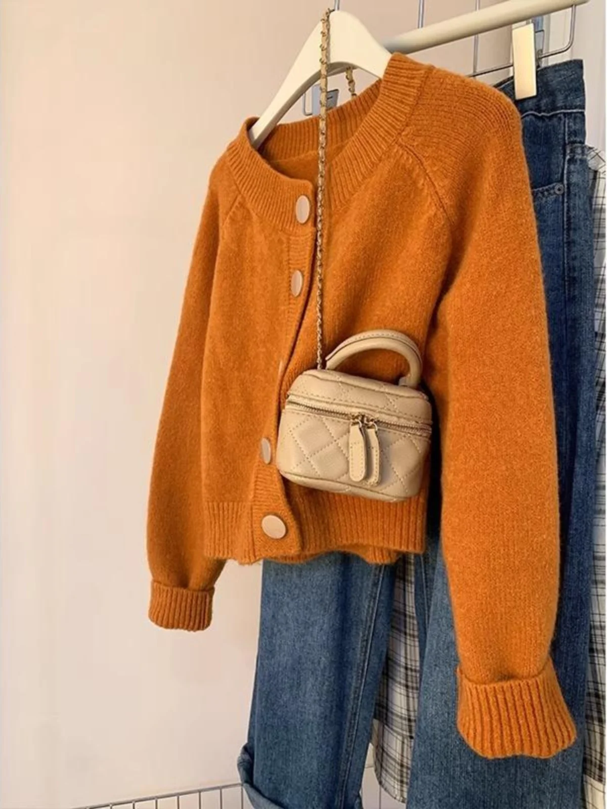 

Korean Sle Soft Knitted ort Cardigan Women's Sweater Candy Color Spring Autumn New Design Loose Fit Long Sve round Ne