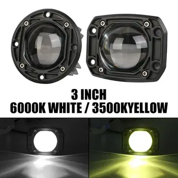 3palcové LED pracovní světlomety 24V 12V auto denní svícení LED 6000K/3500K mlhová čočka motocyklový reflektor pro Jeep Wrangler 4x4 Off Road 8 nejlepší prodej univerzální mlhová světla do nárazníku auta - №7