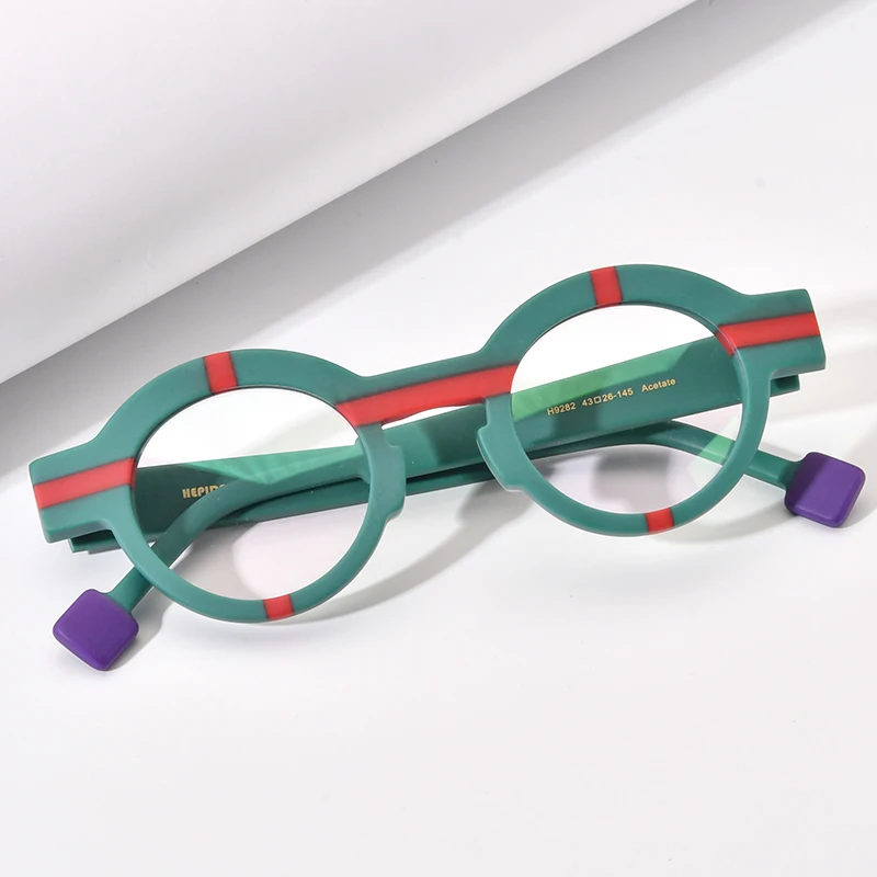 HEPIDEM Acetate Glasses Frame Women Brand Design Oversize Big Size Round Eyeglasses Japan Handmade Spectacles Thick Eyewear 9282