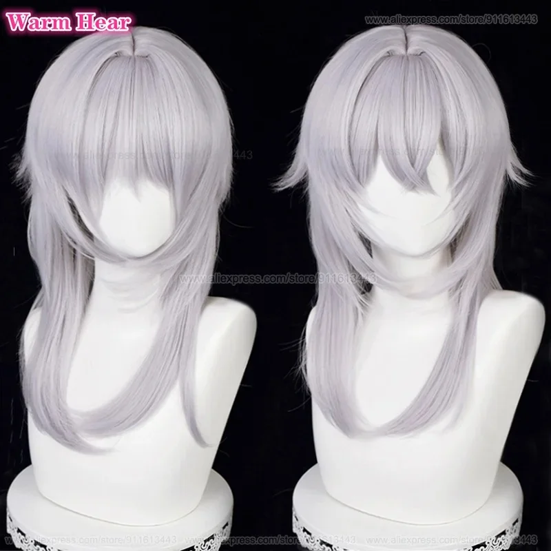 d;4'v\6.h/FF14 Themis Synthetic Long 52cm Silver Grey Cosplay Anime Wig Heat Resistant Hair Halloween Part6;j'3\s,9'b/ view 3