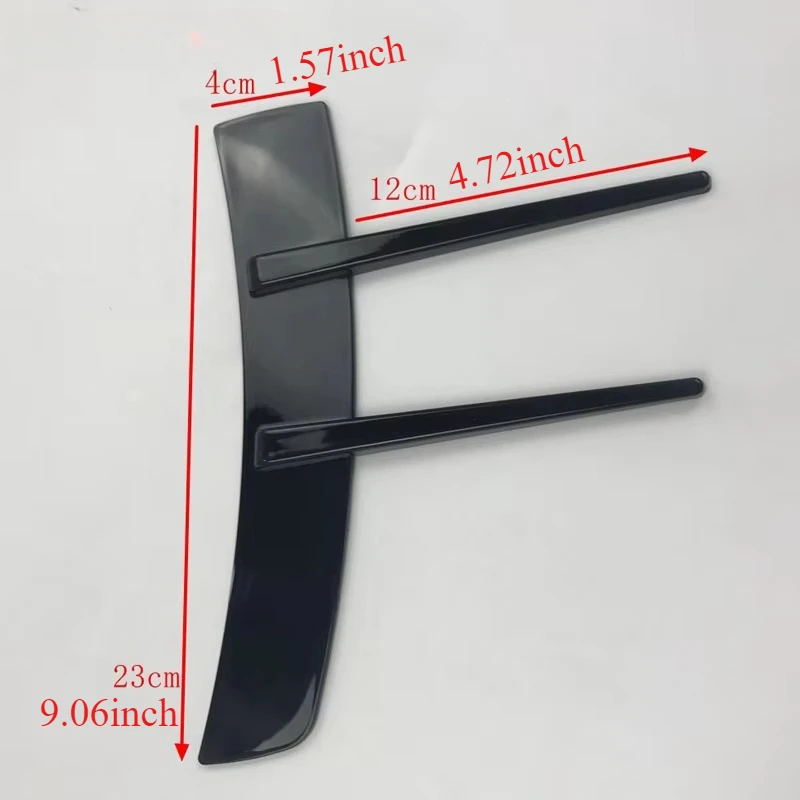 2pcs Front Bumper Vent Sticker Car'S  Door Side Modification 23cm/9.06inc Model Duck Type Splitter A Set Currency Exterior Parts