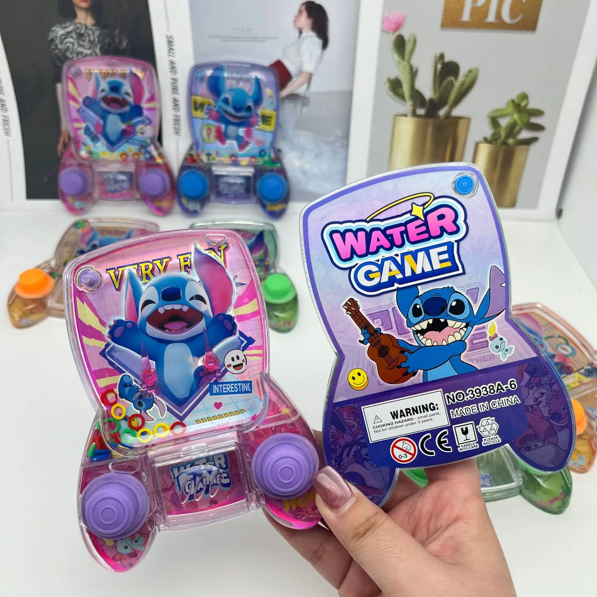 Kinderspeelgoed Disney Stitch Speelgoed Waterring Game Machine Kawaii Lilo & Stitch Creatieve Nostalgische Watermachine