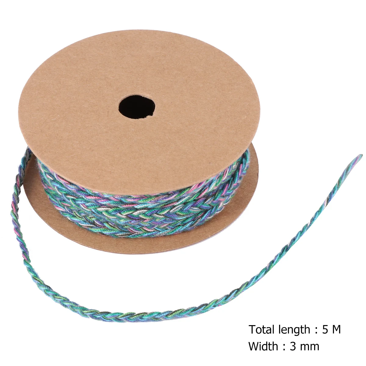 

5M Cotton Rope for Crafts Non Fading Thick Design Lightweight Gradient Color Tough Material Bag Rope