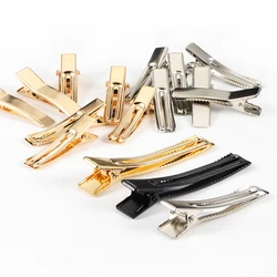 50/10pcs Thicken Hair Clips Metal Double Prong Hairpins Base for Hair Jewelry Making Barrette Diy Accessories Salon Hair Tools