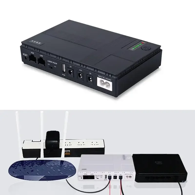 Imagem -05 - Fonte Alimentação Ininterrupta Mini Ups Bateria Backup para Wifi Roteador Modem Câmera Segurança 5v 9v 12v