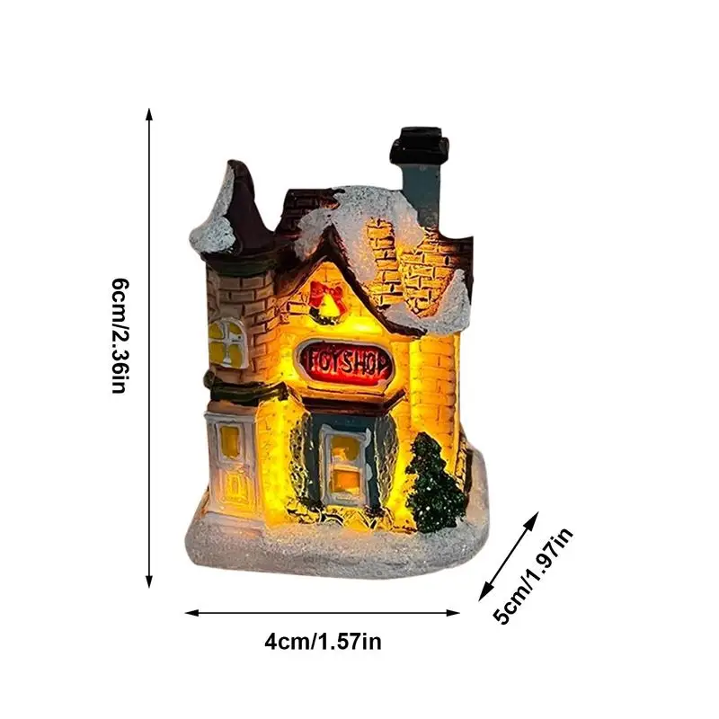 Christmas Night Light Vintage Fake Farmhouse Nightlight Aesthetic Battery Operated Bedside Lamp Collectible Buildings Table