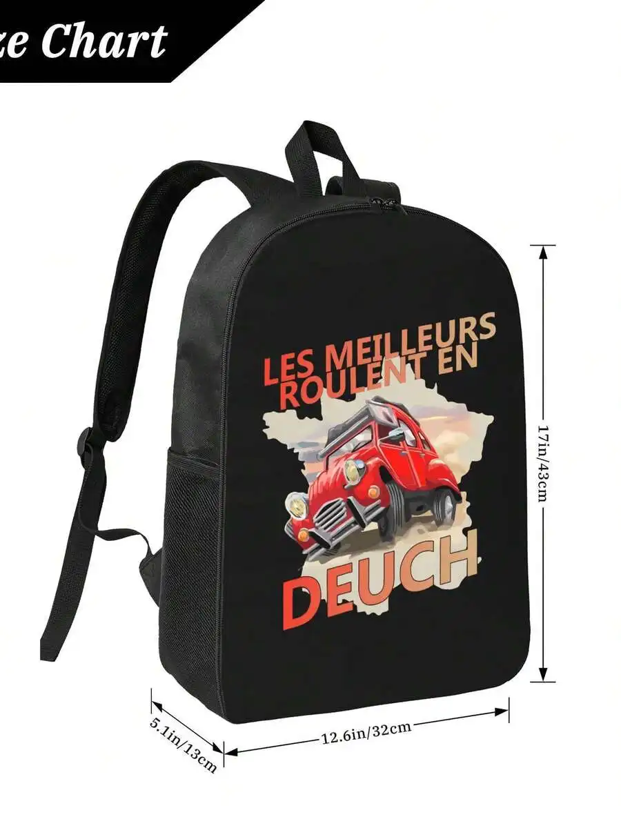 

Custom Deuche Car Print Backpack For Adults Stylish Durable Waterproof Casual Bookbag