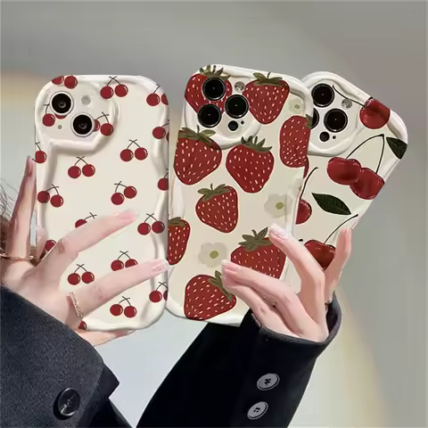 Summer Fruit Cherry Strawberry Case For Xiaomi POCO F4 X5 X6 M6 F6 X7 F7 Pro X4 X3 GT F7 15 Ultra 14 Pro 12 12T 11 Lite Cover