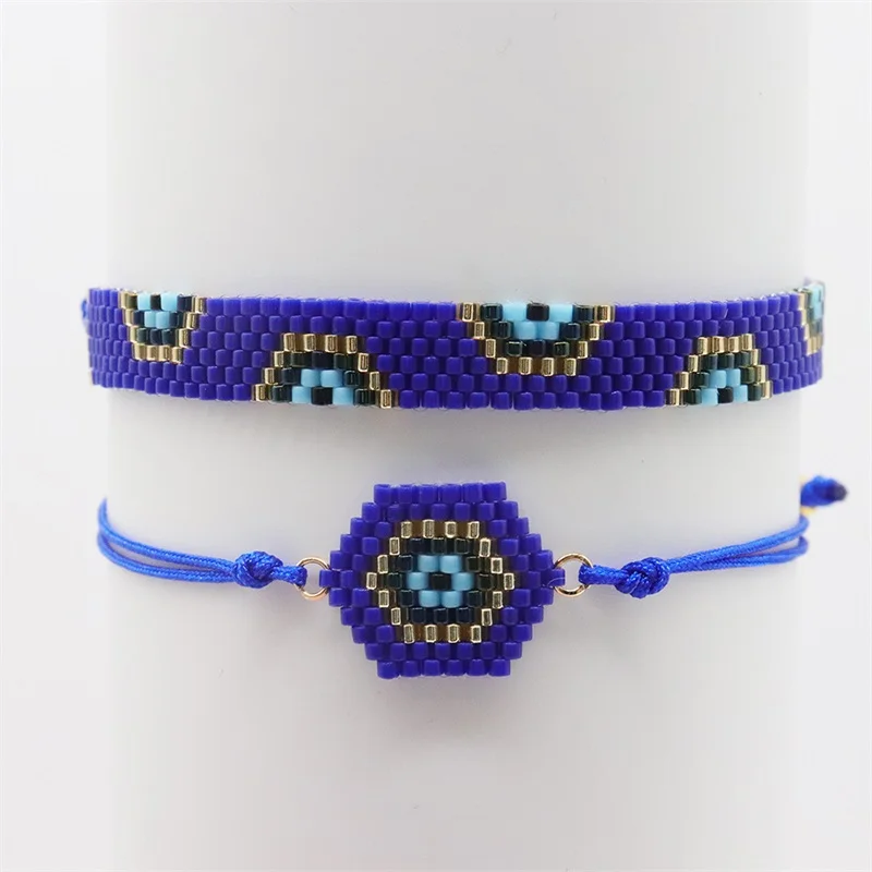 ZHONGVI Turkish Evil Eye Bracelets for Women Handmade Woven Bracelet Miyuki Blue Beads Pulseras Mujer Moda 2022 Fashion Jewelry