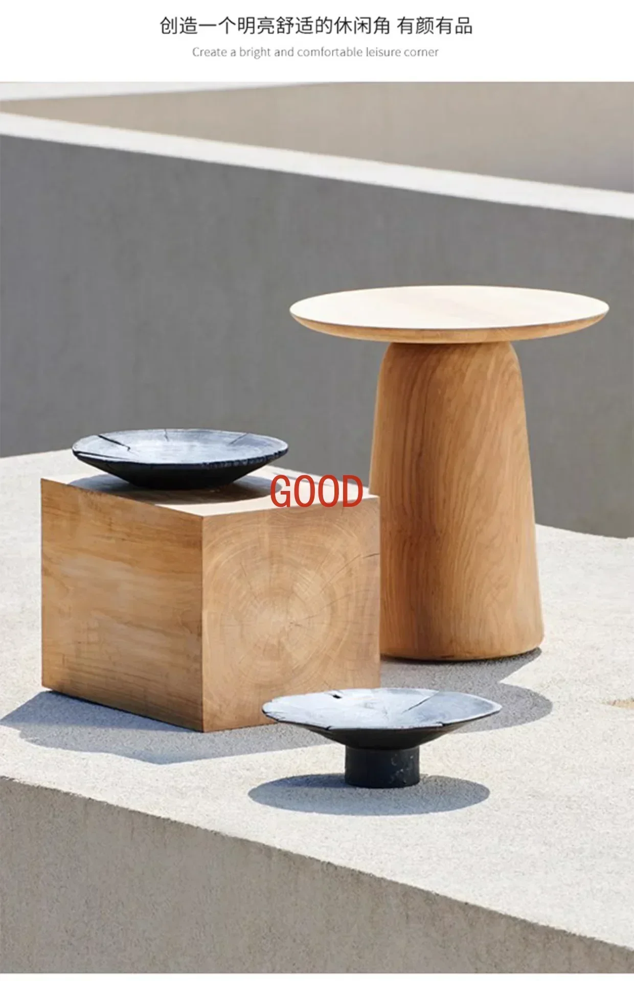 الشمال في الهواء الطلق خشب الساج طاولة القهوة فيلا فناء حديقة خشب متين طاولة جانبية مصمم عينة غرفة في الهواء الطلق شرفة طاولة زاوية