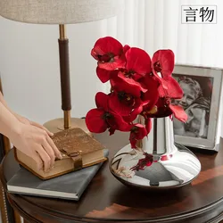 Luxury Electroplated Silver Ceramic Vase TV Cabinet Home Decor Creative Design Porcelain Flower Vase for Wedding Decor Gifts