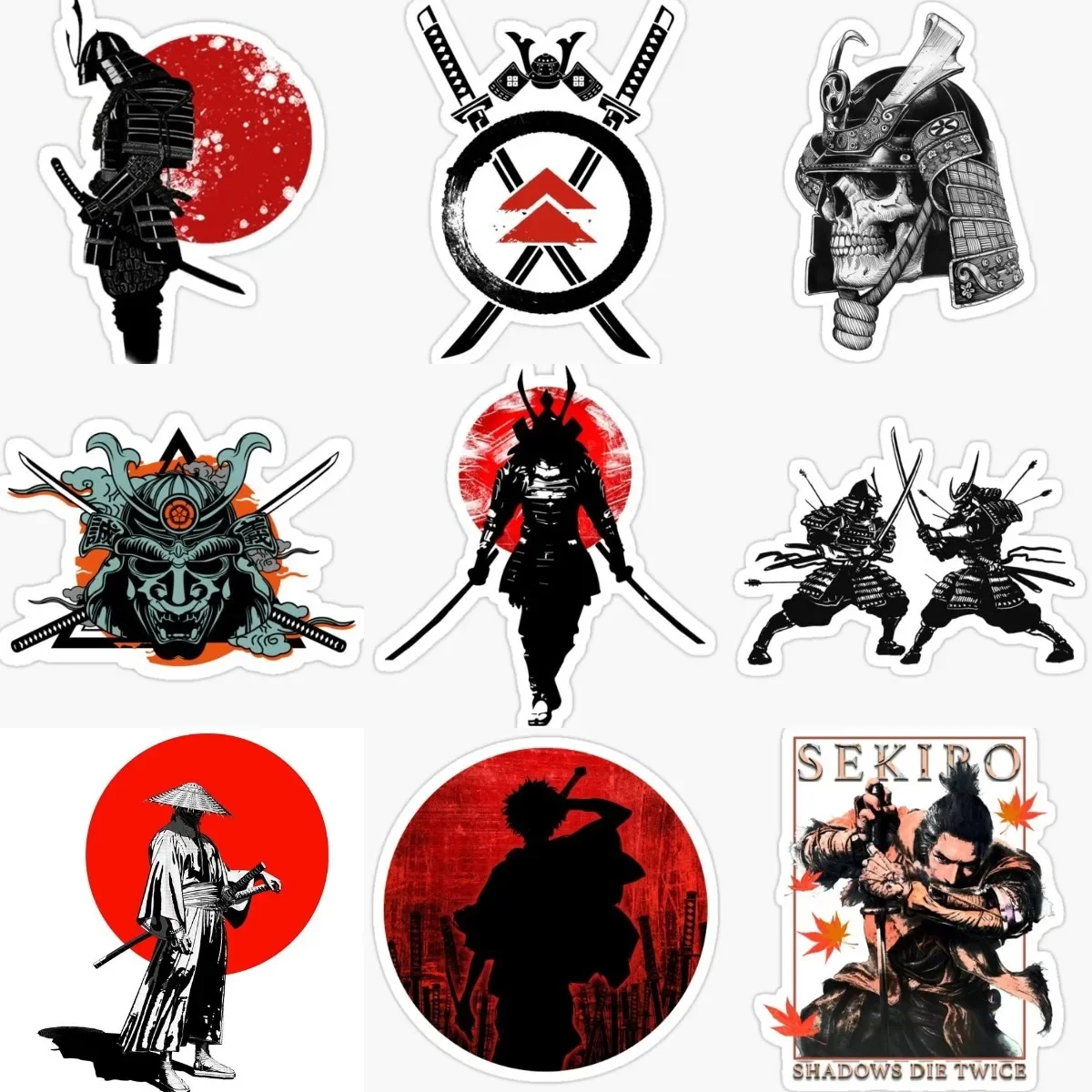 

Samurai Warrior Swordsman Bushido Sticker for Covered Scratch Decorate Motorcycle Laptop Wall Room Off-road Car Bicycle Helmet