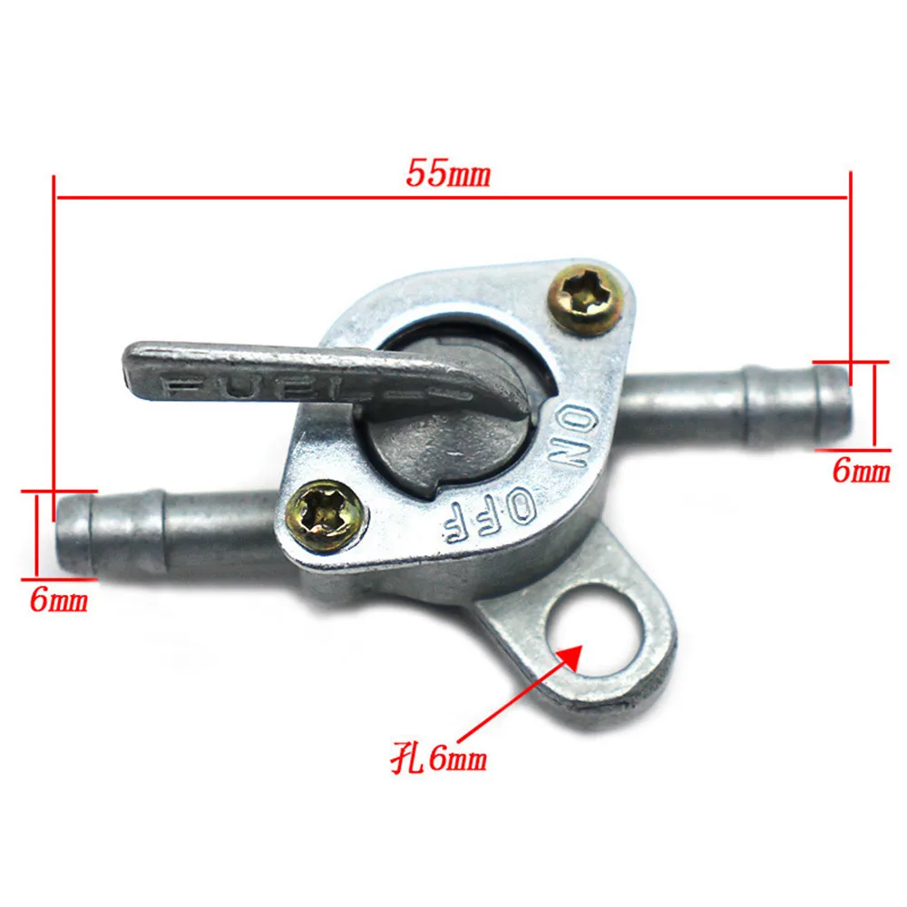 Motorcycle Fuel Tank Switch 6mm Scooter Fuel Tap Gas Petrol Valve Motorbike Mini Auto Key Ring on off Accessories